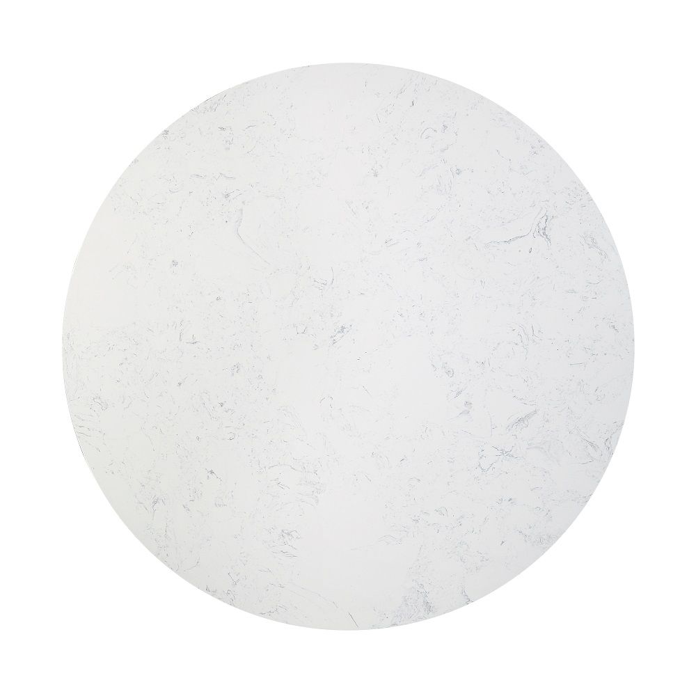 Jaramillo - Round Dining Table With Engineered Marble Top - Engineered Marble Top & Black