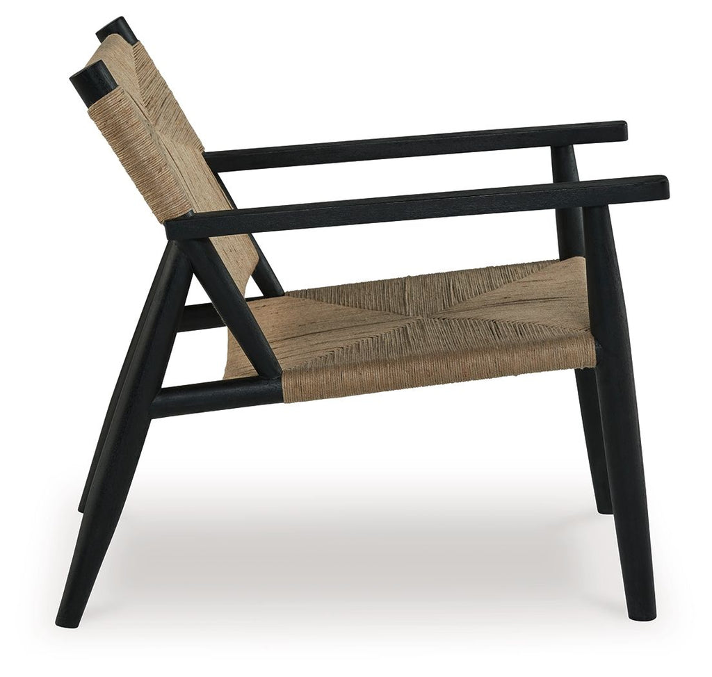Halfmore - Accent Chair - Black / Natural
