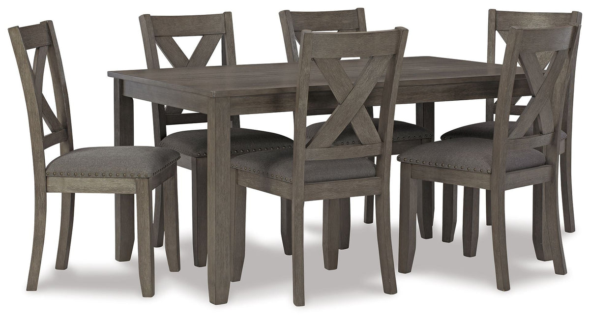 Caitbrook - RECT DRM Table Set (Set of 7) - Gray