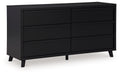 Danziar - Six Drawer Dresser - Black