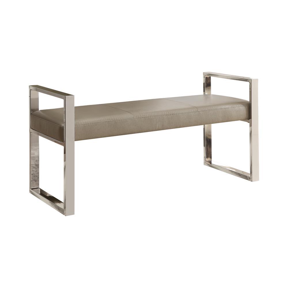 Joshua - Upholstered Benche - Pearl Silver