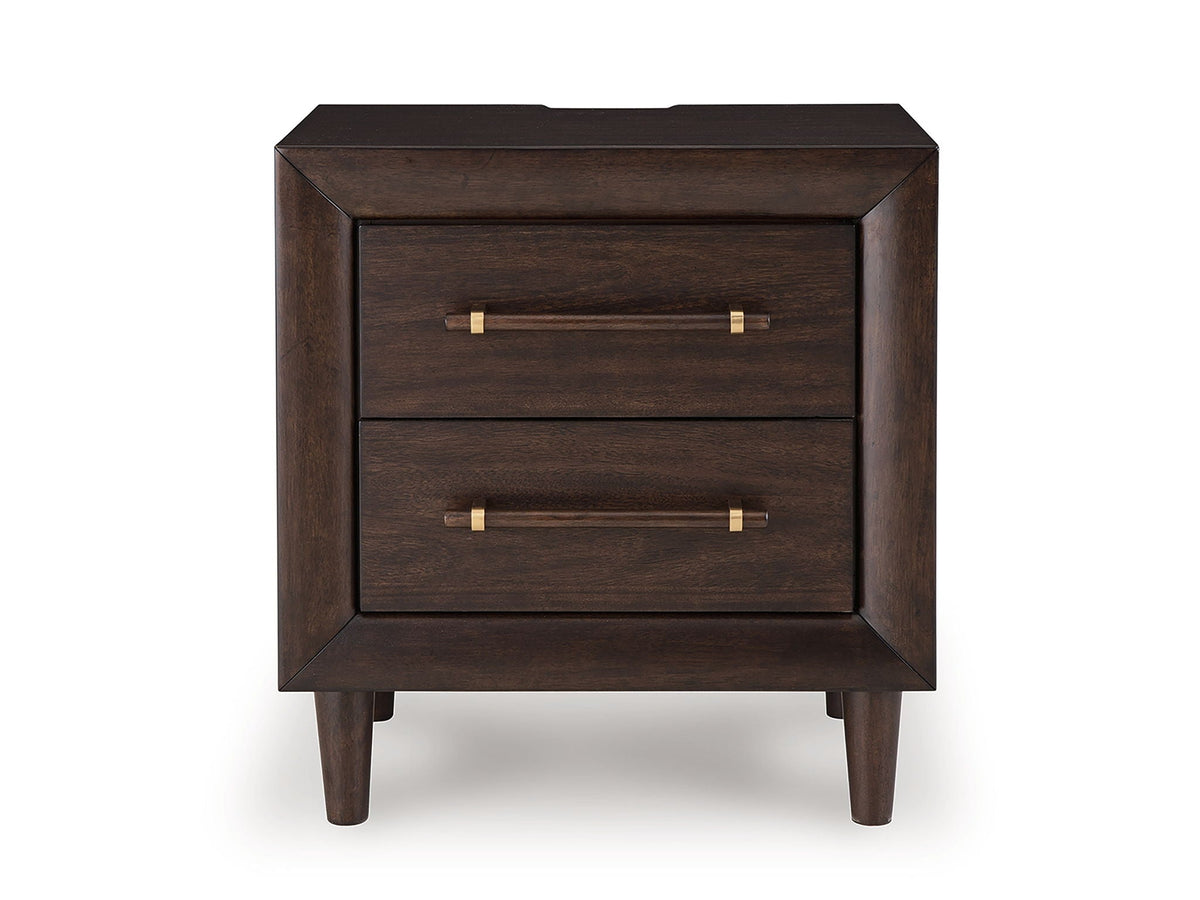 Dantenton - Two Drawer Night Stand - Merlot