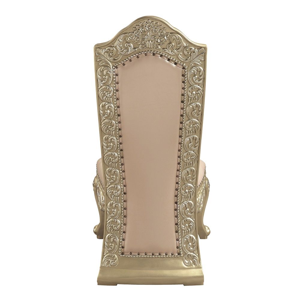 Vatican - Side Chair (Set of 2) - Synthetic Leather & Champagne Silver