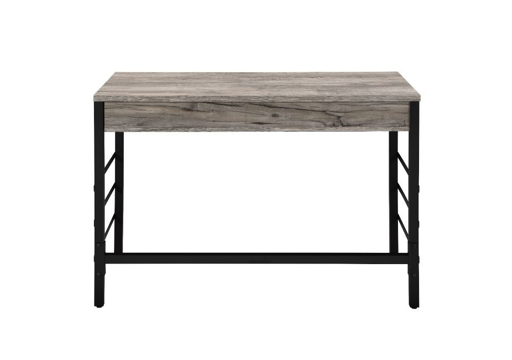 Disho - Writing Desk With USB - Light Weathered Oak & Black