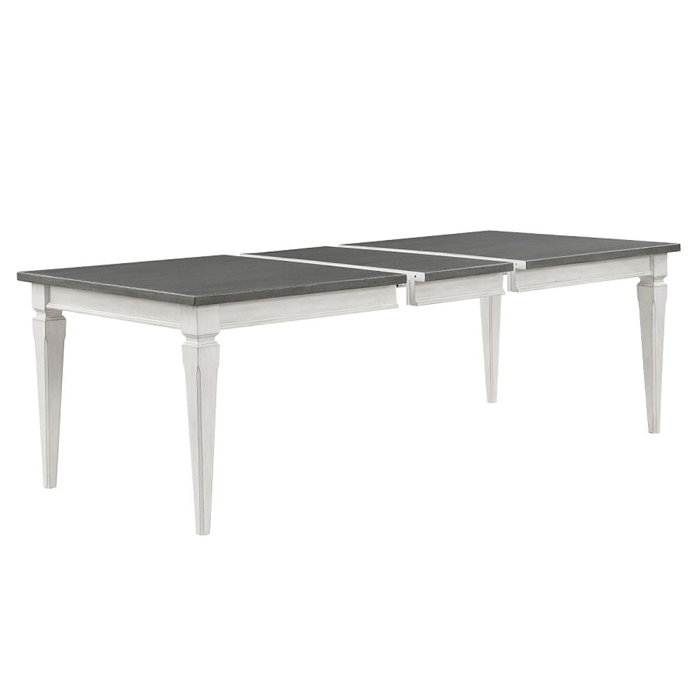 Katia - Dining Table With Leaf - Rustic Gray & Weathered White