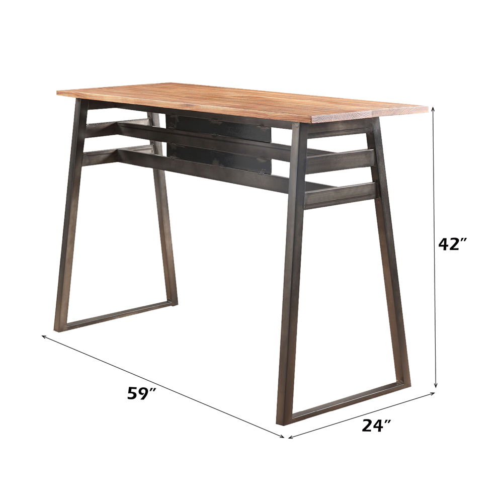 Scarus - Bar Table - Natural & Gunmetal