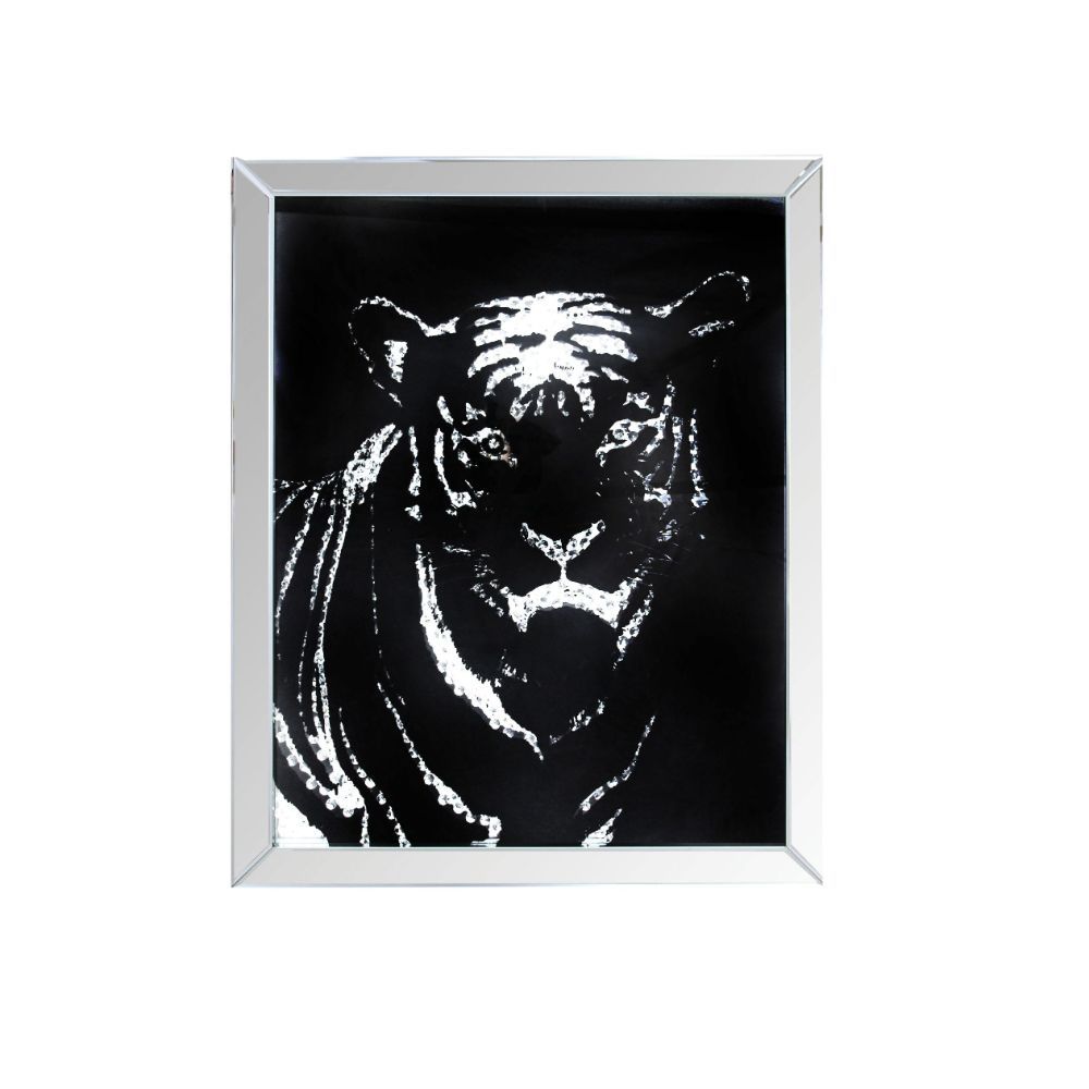 Talisha - Wall Art - Mirrored & Faux Crystal Tiger