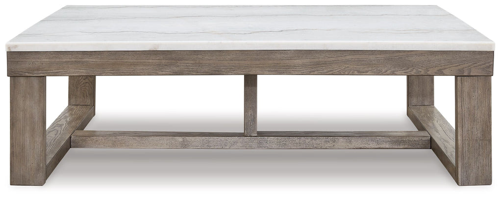 Loyaska - Rectangular Cocktail Table - Brown / Ivory