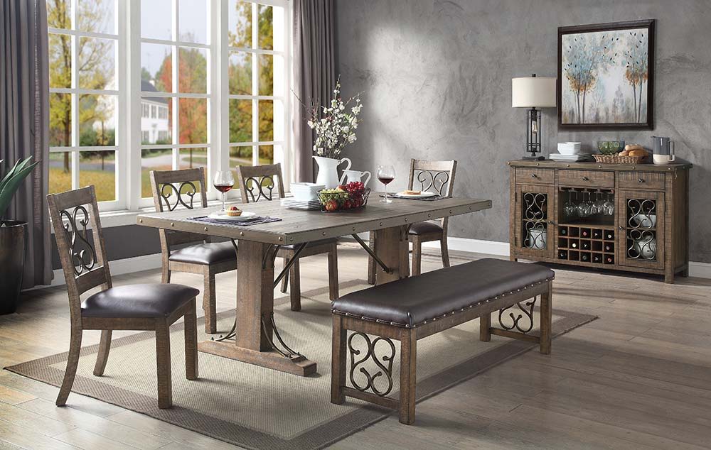 Raphaela - Dining Table - Weathered Cherry