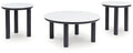 Xandrum - Occasional Table Set (Set of 3) - Black / White