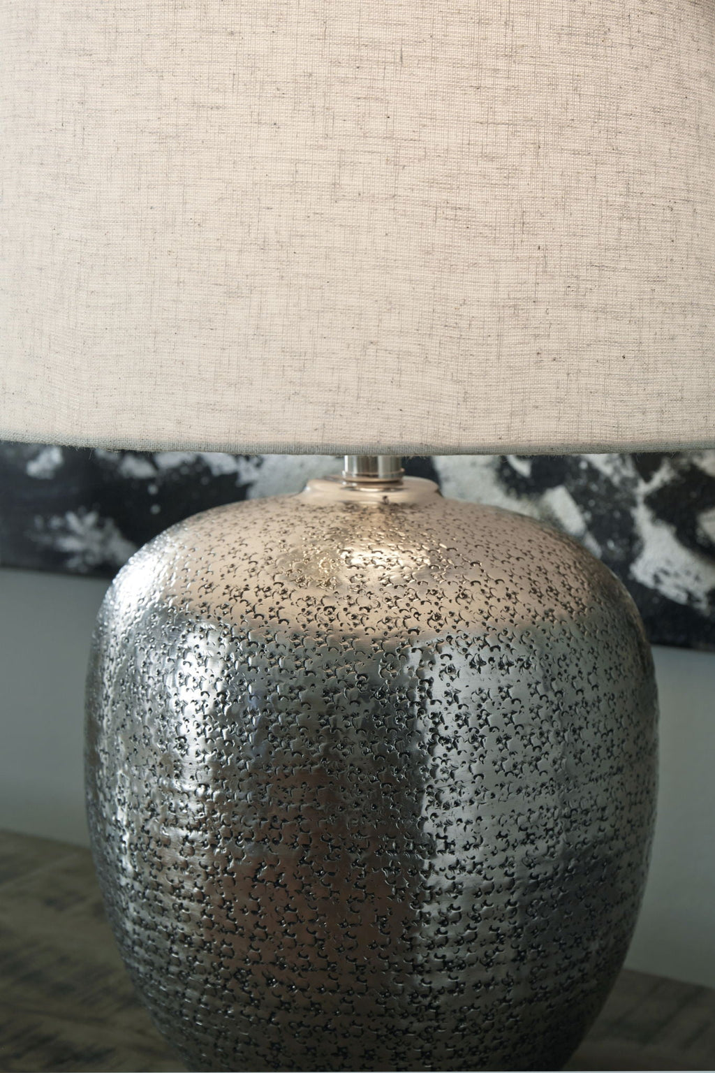 Magalie - Metal Table Lamp - Antique Silver Finish