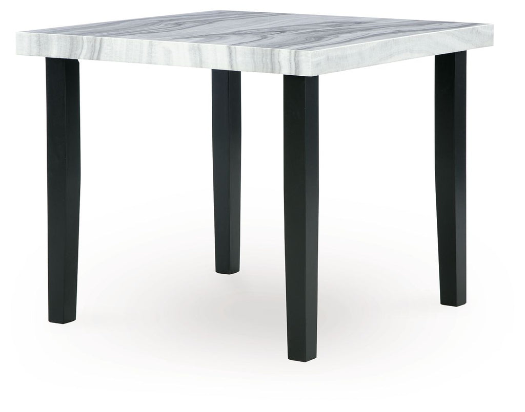 Mervannie - Square Dining Room Counter Table - Gray / Black