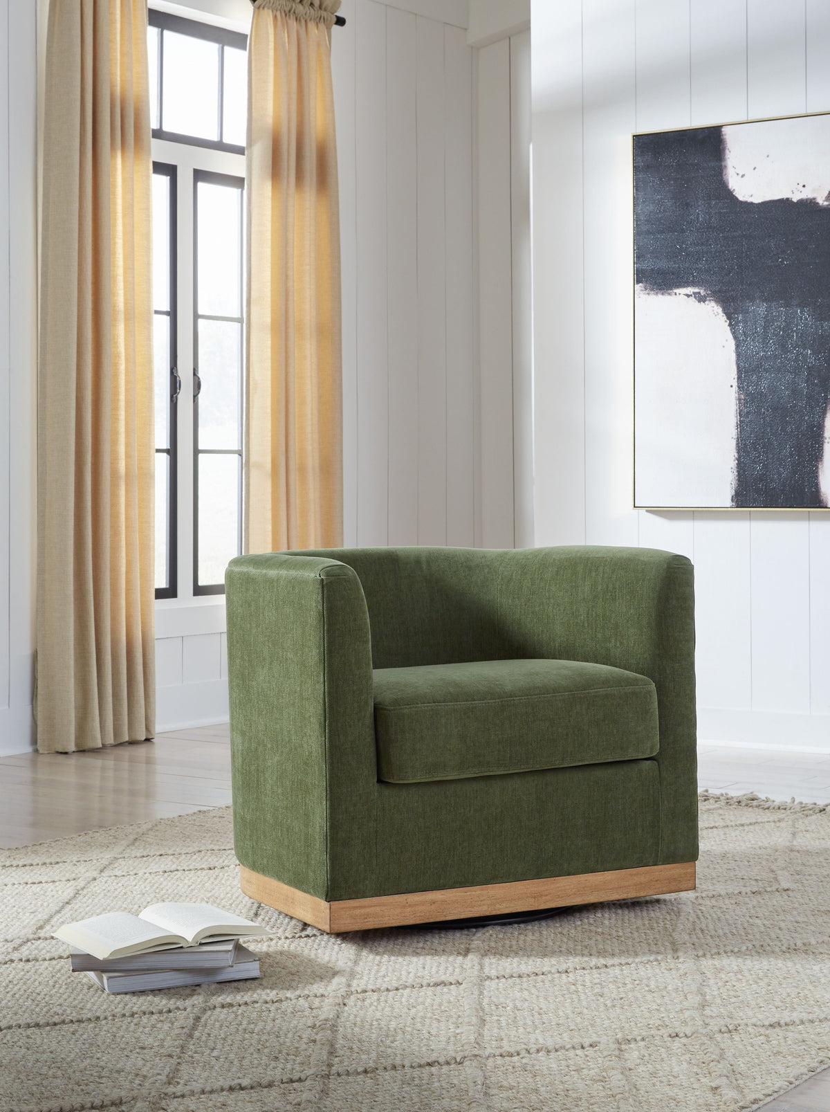 Jersonlow - Swivel Chair - Forest Green