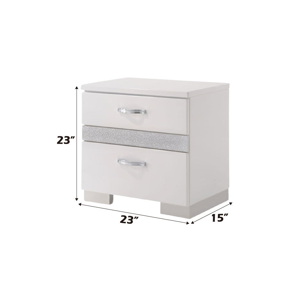 Naima II - Nightstand - White High Gloss