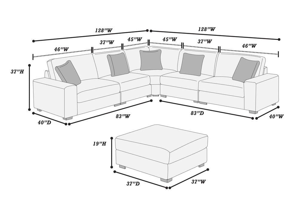 6-Piece XL Modular Set – Gray (164)