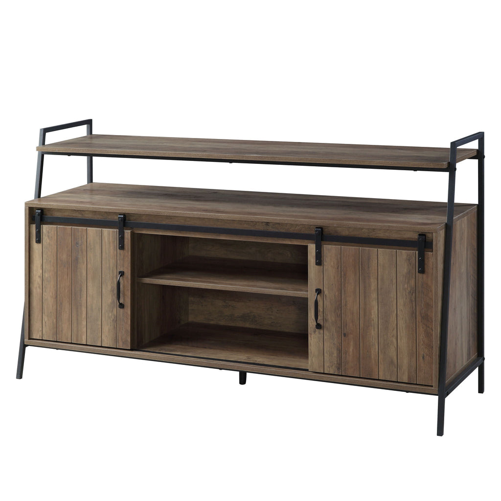 Rashawn - TV Stand - Rustic Oak & Black