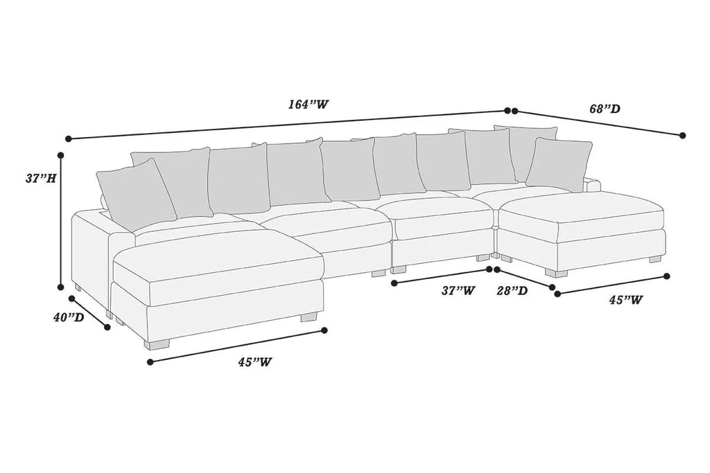 6-Piece Modular Set – Dark Gray (175)