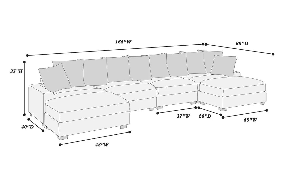 6-Piece Modular Set – Dark Gray (175)
