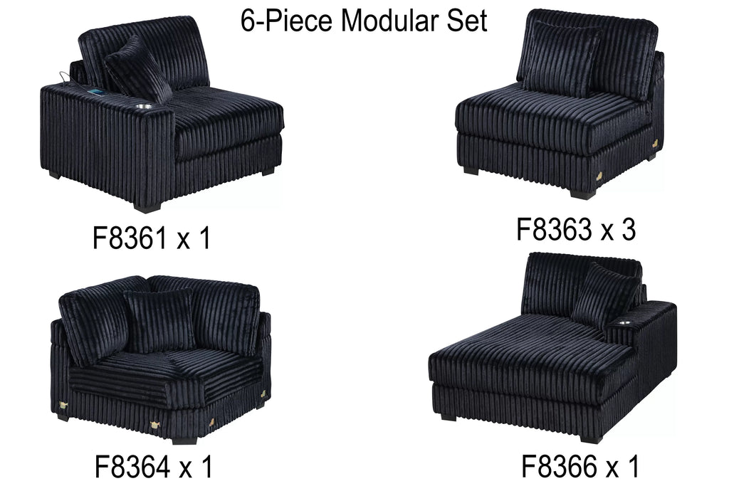 6-Piece Modular Set – Black (191)