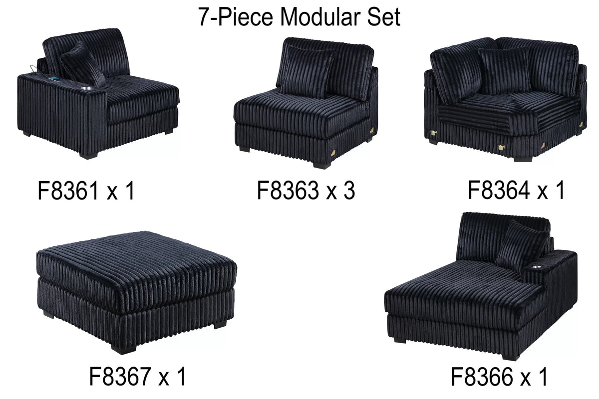7-Piece Modular Set – Black (194)