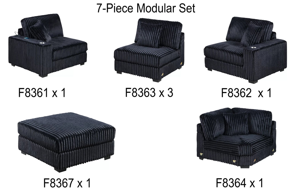 7-Piece Modular Set – Black (195)