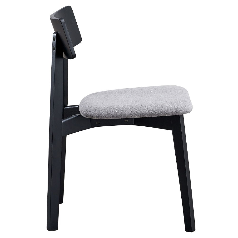 Real - Side Chair (Set of 2) - Gray Linen & Black