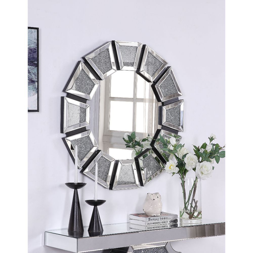 Noralie - Accent Mirror - Mirrored, Faux Diamonds