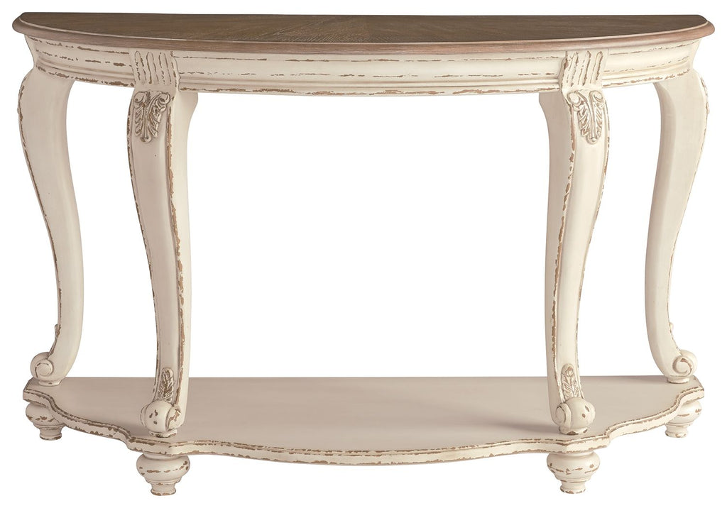 Realyn - Sofa Table - White / Brown