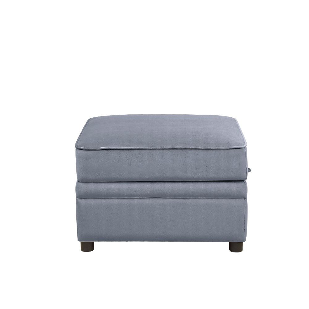 Bois II - Ottoman With Storage - Gray Velvet