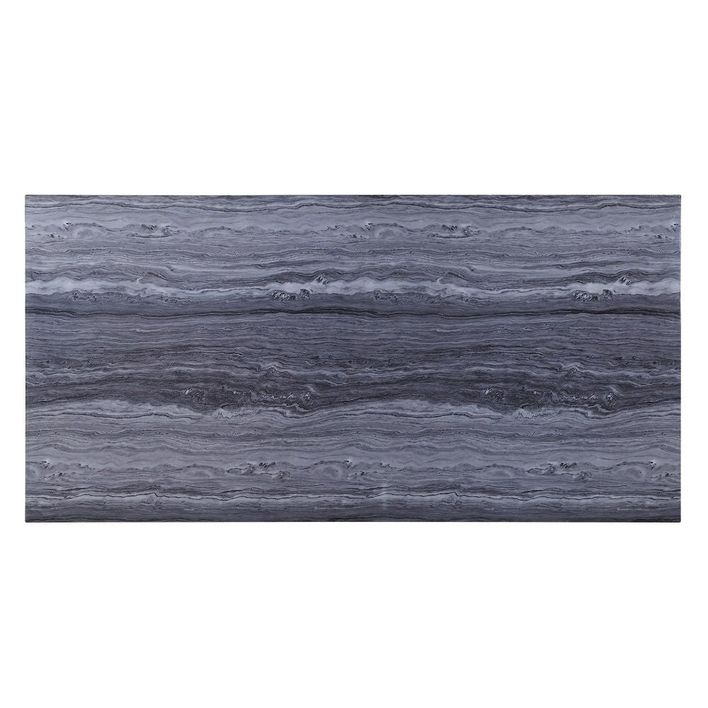 Cambrie - Dining Table With Engineered Stone Top - Engineered Stone Top & Mirrored Silver