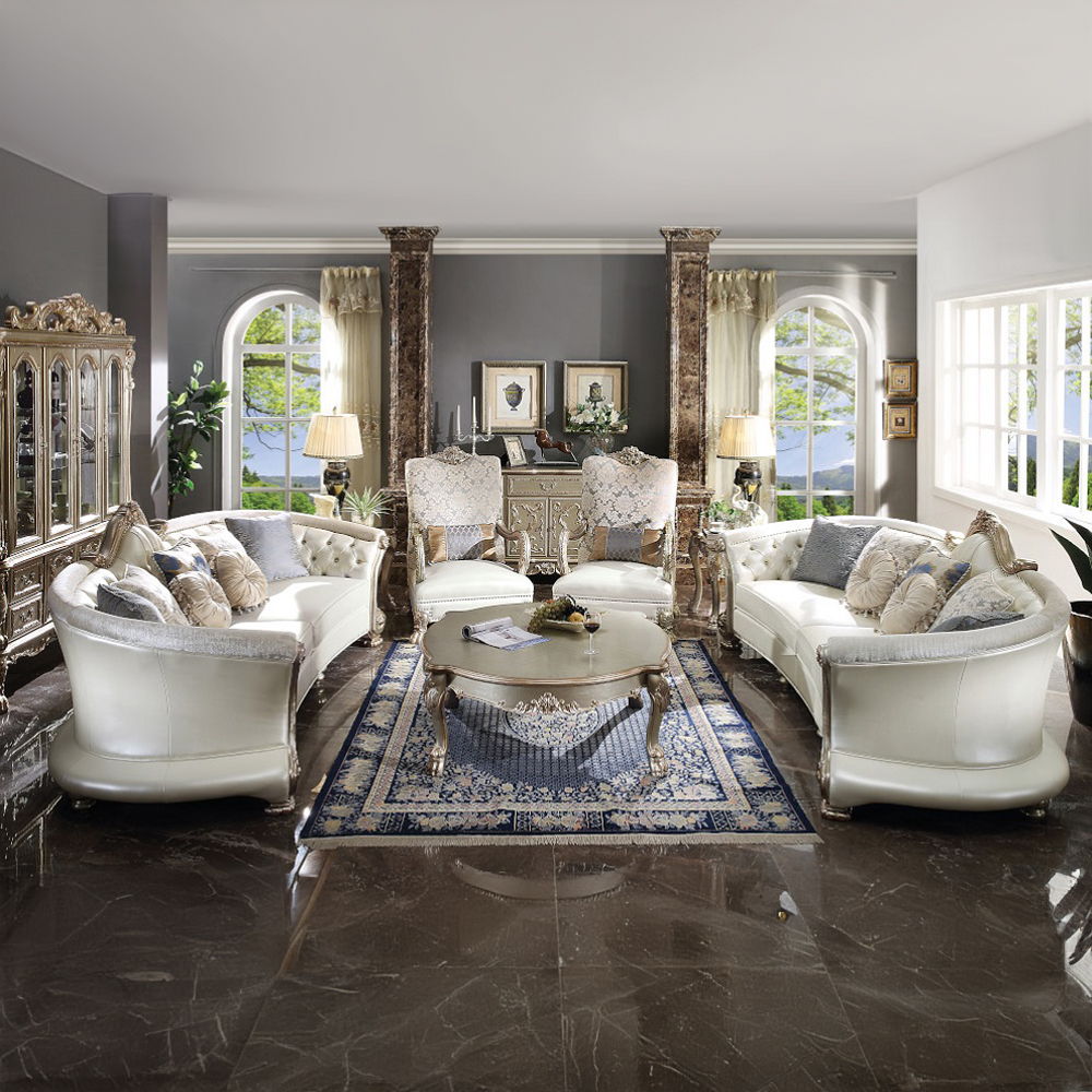 Dresden II - Coffee Table - Gold Patina & Bone