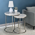 Zaidee - Nesting Table Set - Marble Top & Nickel