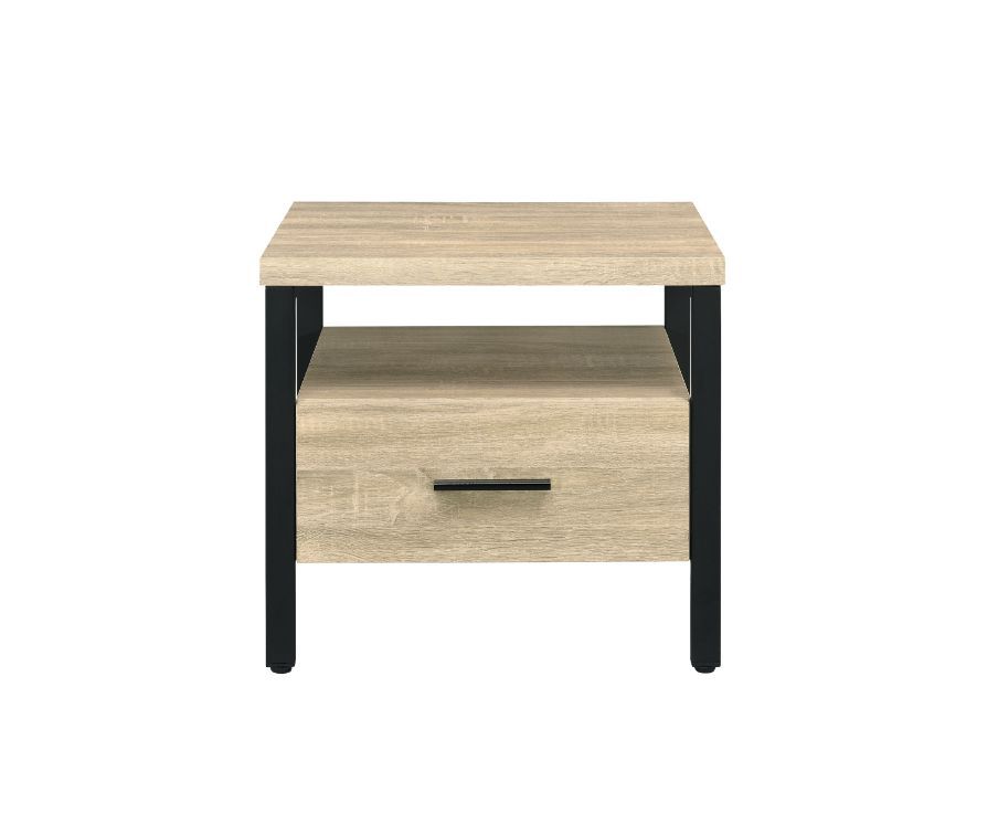 Yawan - Accent Table - Oak & Black