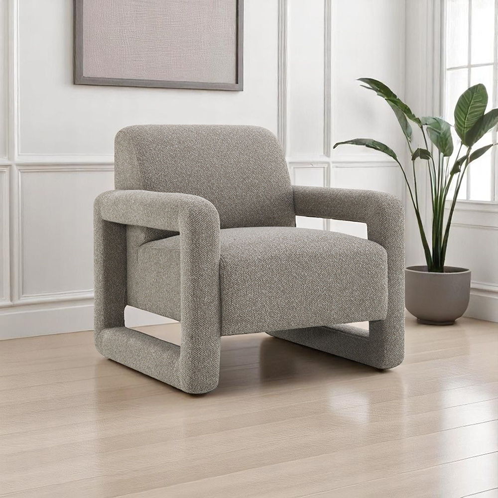 Glenda - Accent Chair - Gray Chenille