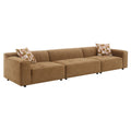 Zoey - Modular - LF Arm Chair With Pillow - Chocolate Suede