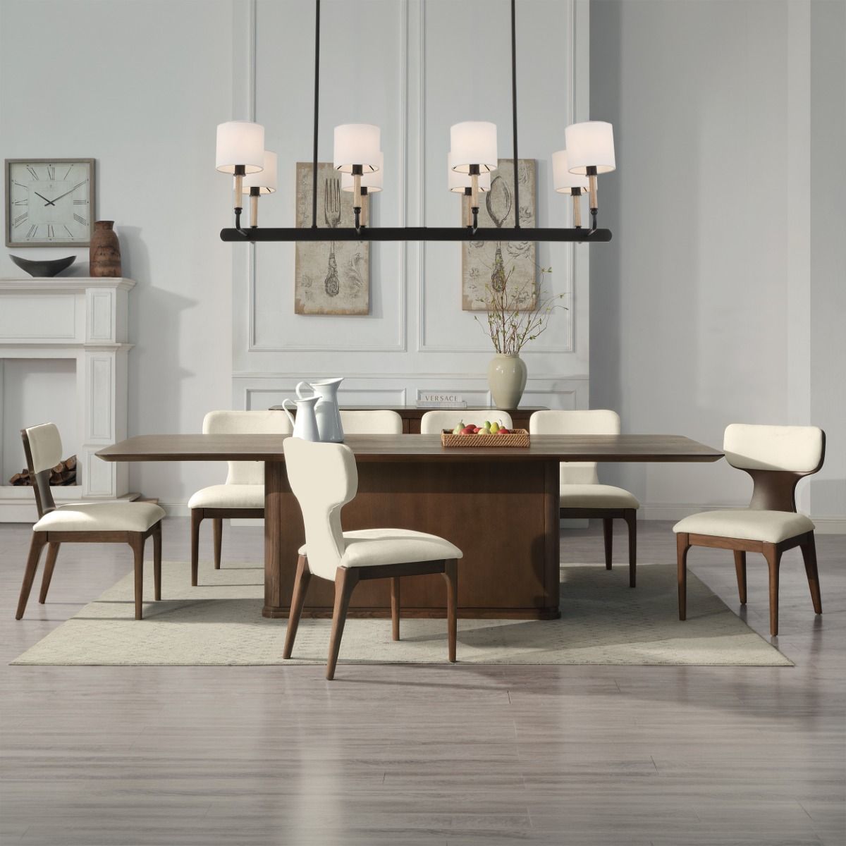 Koen - Side Chair (Set of 2) - Beige / Brown Oak
