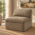 Almano - Modular Armless Chair - Light Brown Chenille