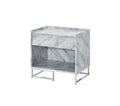 Azrael - Accent Table - White Printed Faux Marble & Chrome