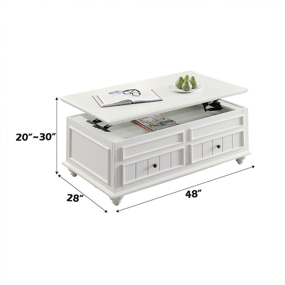 Natesa - Coffee Table With Lift Top - White Washed