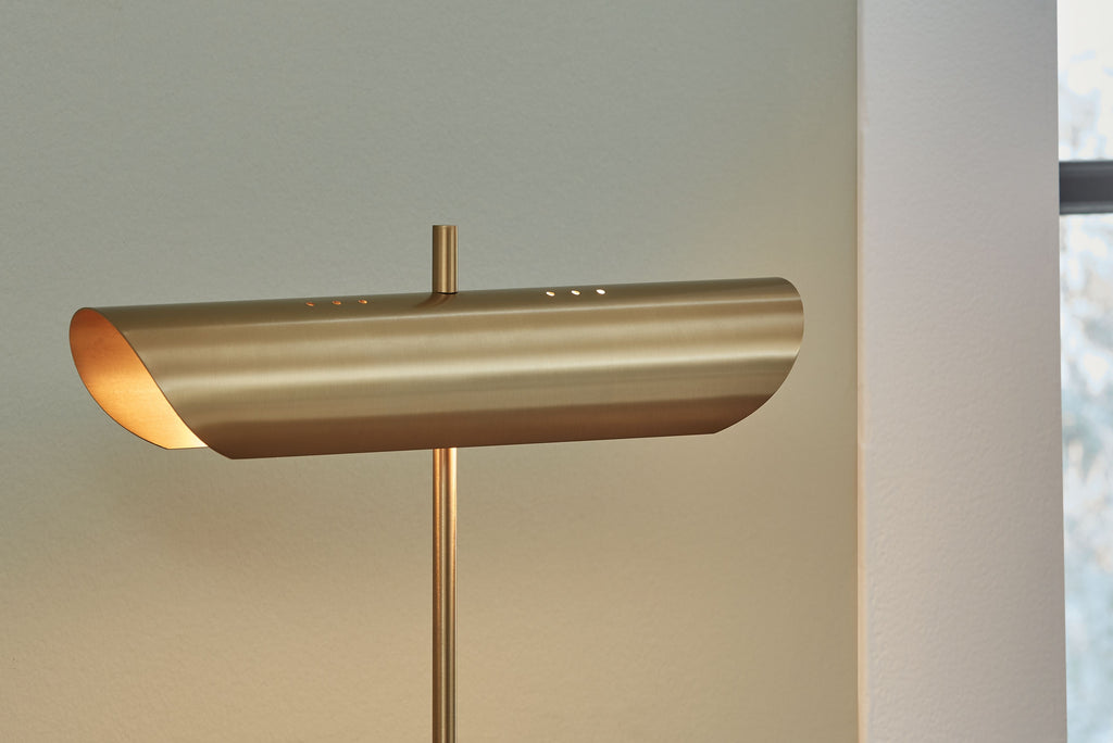 Rowleigh - Marble Desk Lamp - Gold Finish / White
