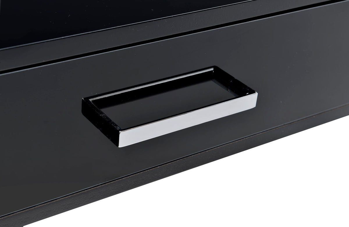 Coleen - Writing Desk - Black High Gloss & Chrome