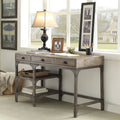 Gorden - Writing Desk - Weathered Oak & Antique Silver