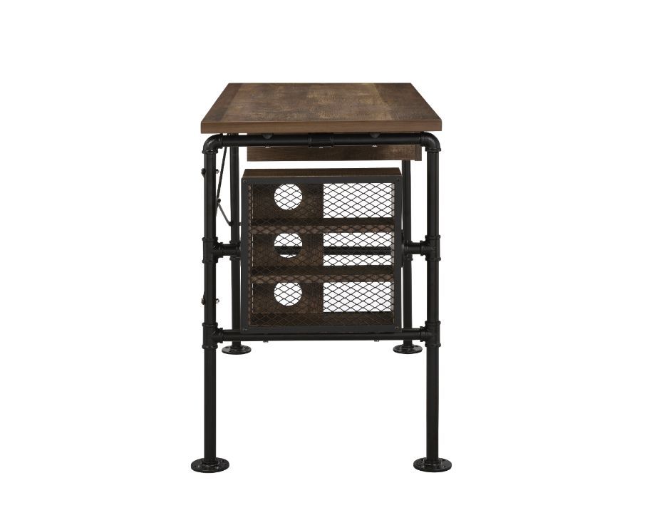 Endang - Writing Desk - Weathered Oak & Black