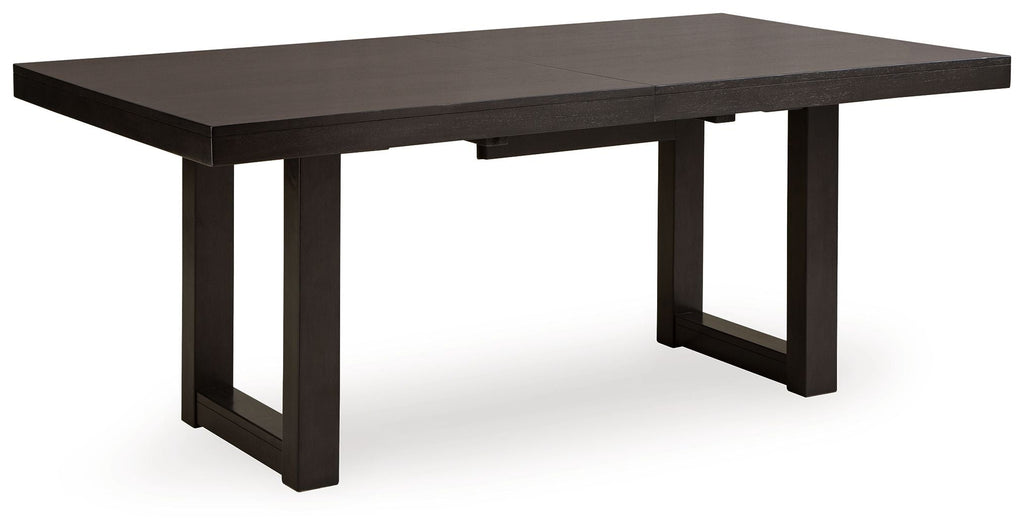 Neymorton - 7 Pc. - Rectangular Extension Table, 6 Side Chairs - Dark Grayish Brown