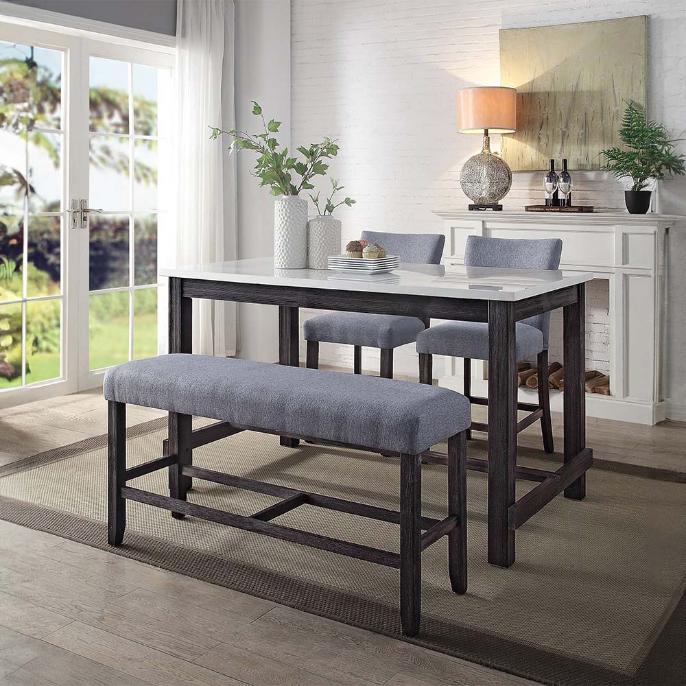 Yelena - Counter Height Chair (Set of 2) - Fabric & Weathered Espresso