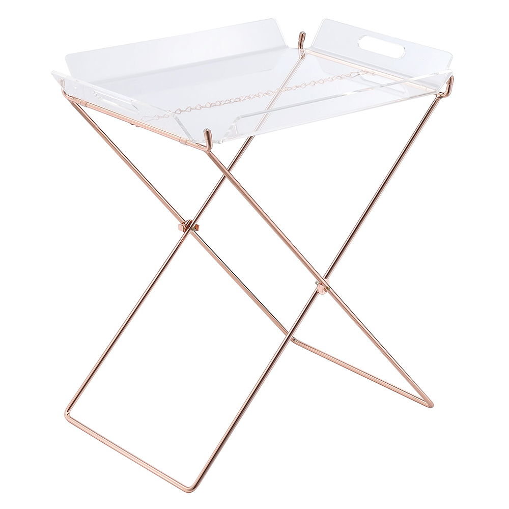 Cercie - Tray Table - Clear Acrylic & Copper
