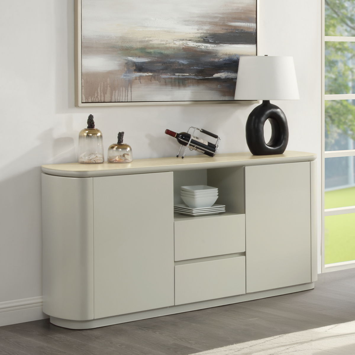 Ingram - Server - Ceramic Top & Light Gray