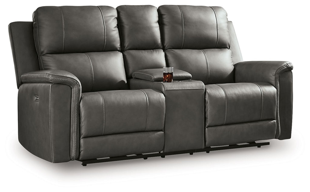 Bleckley - Power Reclining Loveseat With Console / Adjustable Headrest