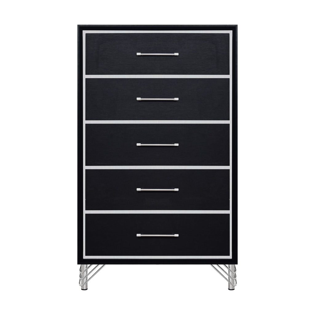 Ava - 5 Drawer Chest - Ebony