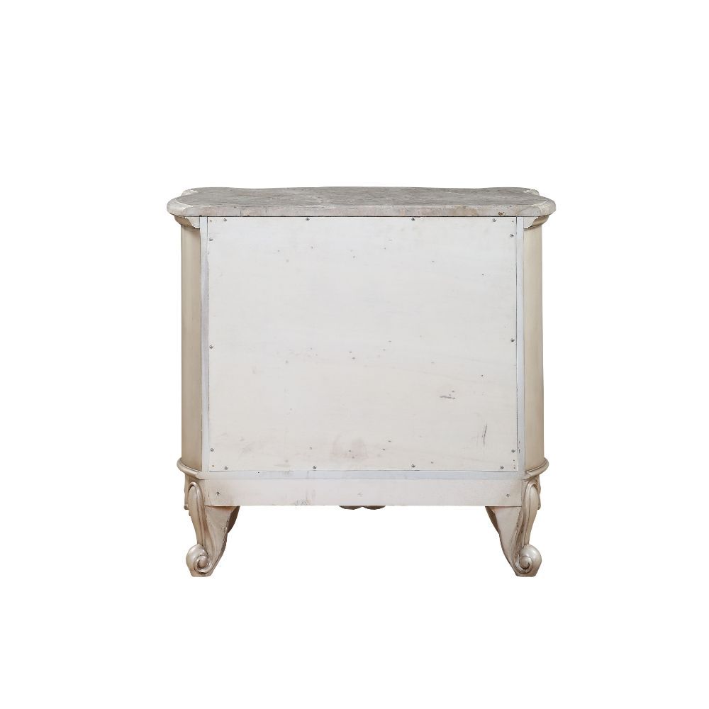 Gorsedd - Nightstand With Marble Top - Marble Top & Golden Ivory